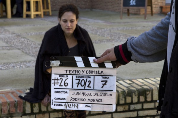 Natalia de Molina en el rodaje de Techo y comida.