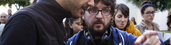 Juan Miguel del Castillo en el rodaje de Techo y comida.