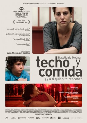 Cartel Cines Techo y comida