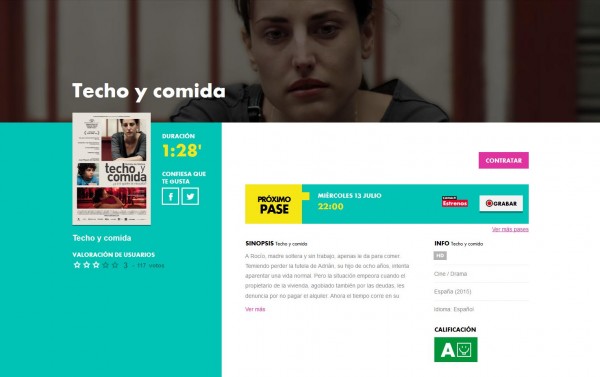 Techo y comida en Movistar+